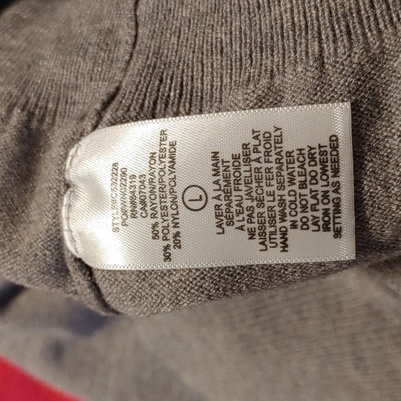 NWT CYRUS TWO-TONE GRAY & PINK KNIT TURTLENECK SWEATER SIZE LARGE - Picture 6 of 7